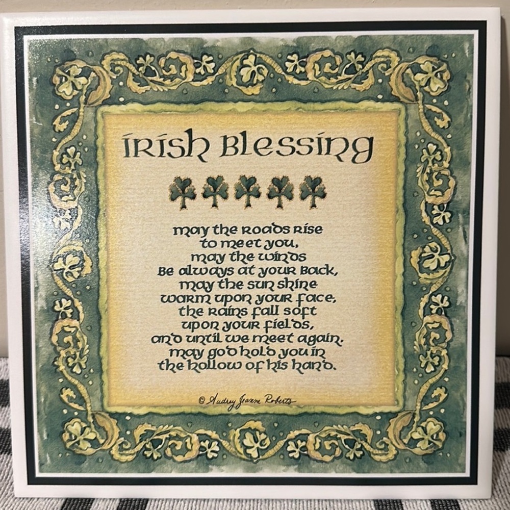 Vintage Irish Blessing Decorative Tile Trivet